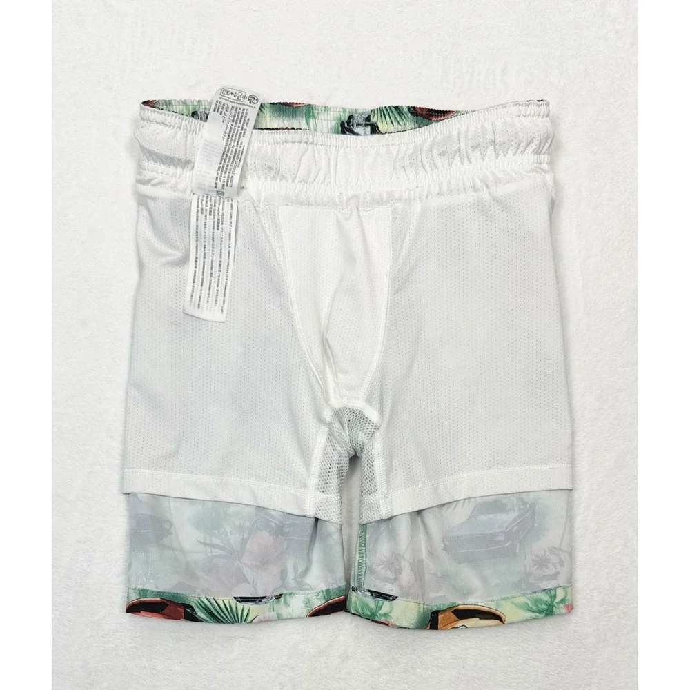 Abercrombie & Fitch Boys Shorts 9/10 Swim Trunks Cars Tropical Stretch